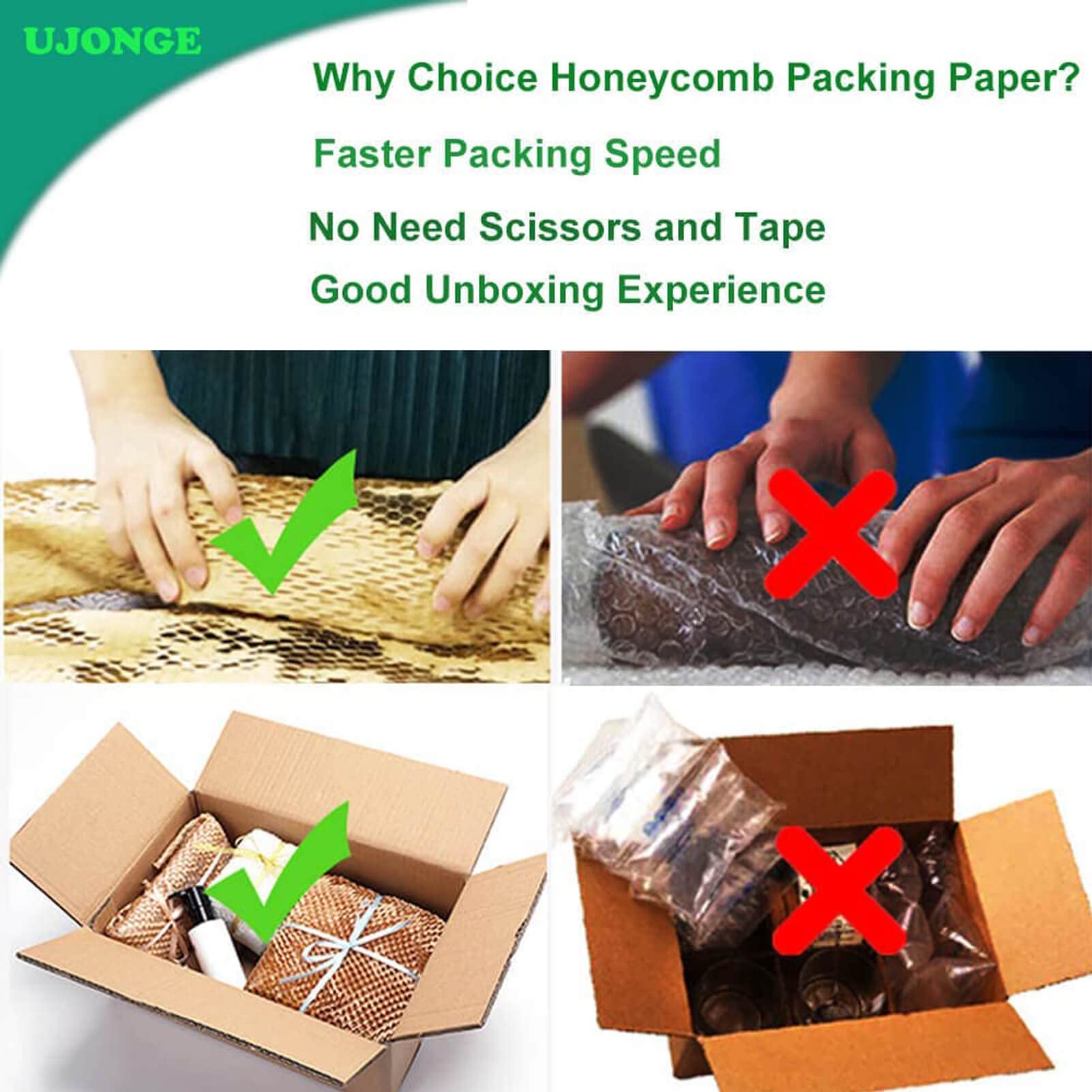 12"x164' Honeycomb Packing Paper Cushioning Wrap Roll for Moving, Recyclable Wrapping Materials For Fragile Items Move, Packaging Papers Cushion Wraps for Gift Breakables Shipping