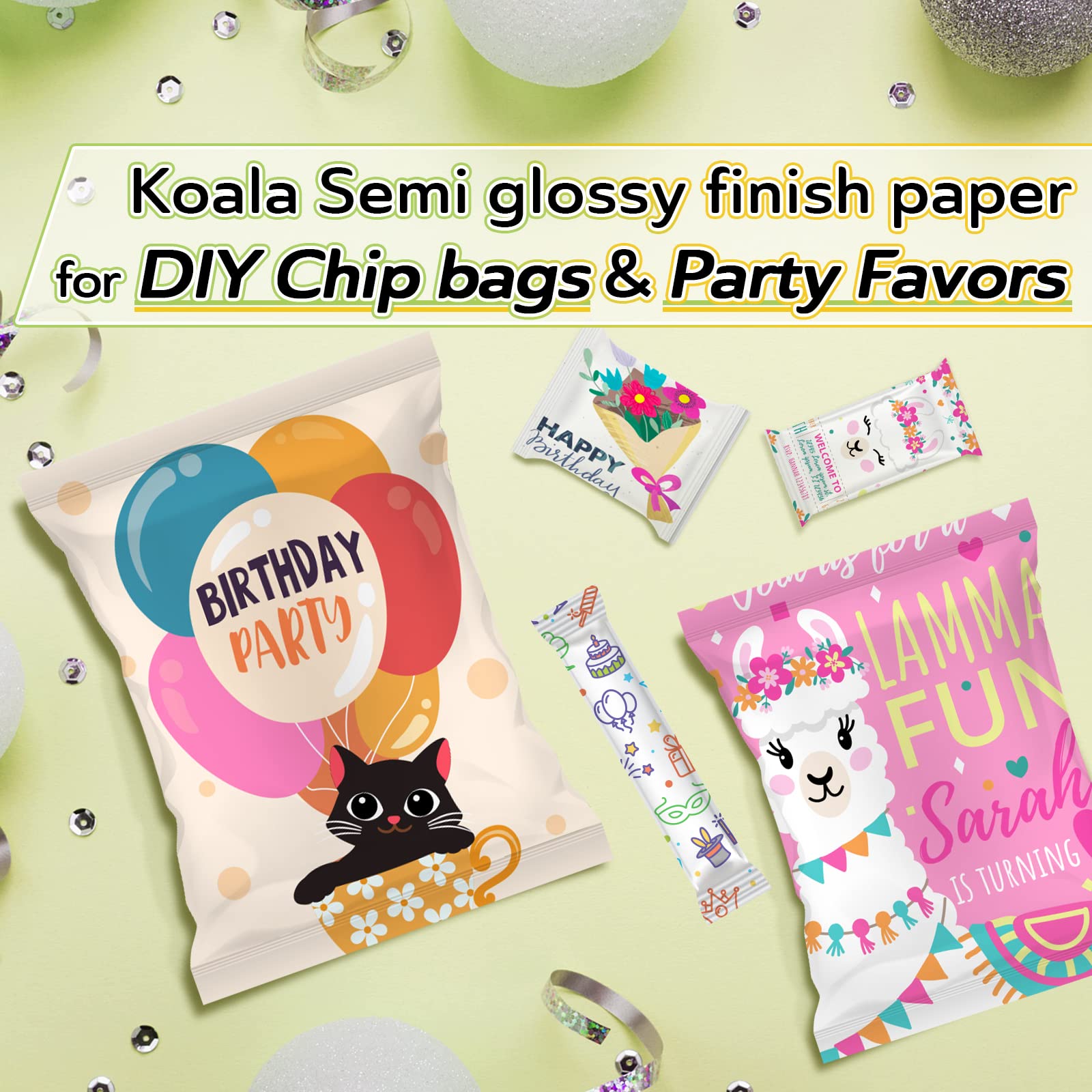 Koala Inkjet Thin Semi-Glossy Photo Paper 8.5x11 Inches 100 Sheets Compatible with Inkjet Printer for Brochure Flyer Chip Bag Use DYE Ink 30LB