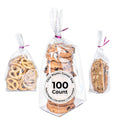 Restaurantware-Flat Bottom Heat Seal Sandwich Bags, Heat Sealable Food Bags - Gusset Bag with Paper Insert - Clear - 3 x 2 x 8 Inch - 100ct Box - Bag Tek