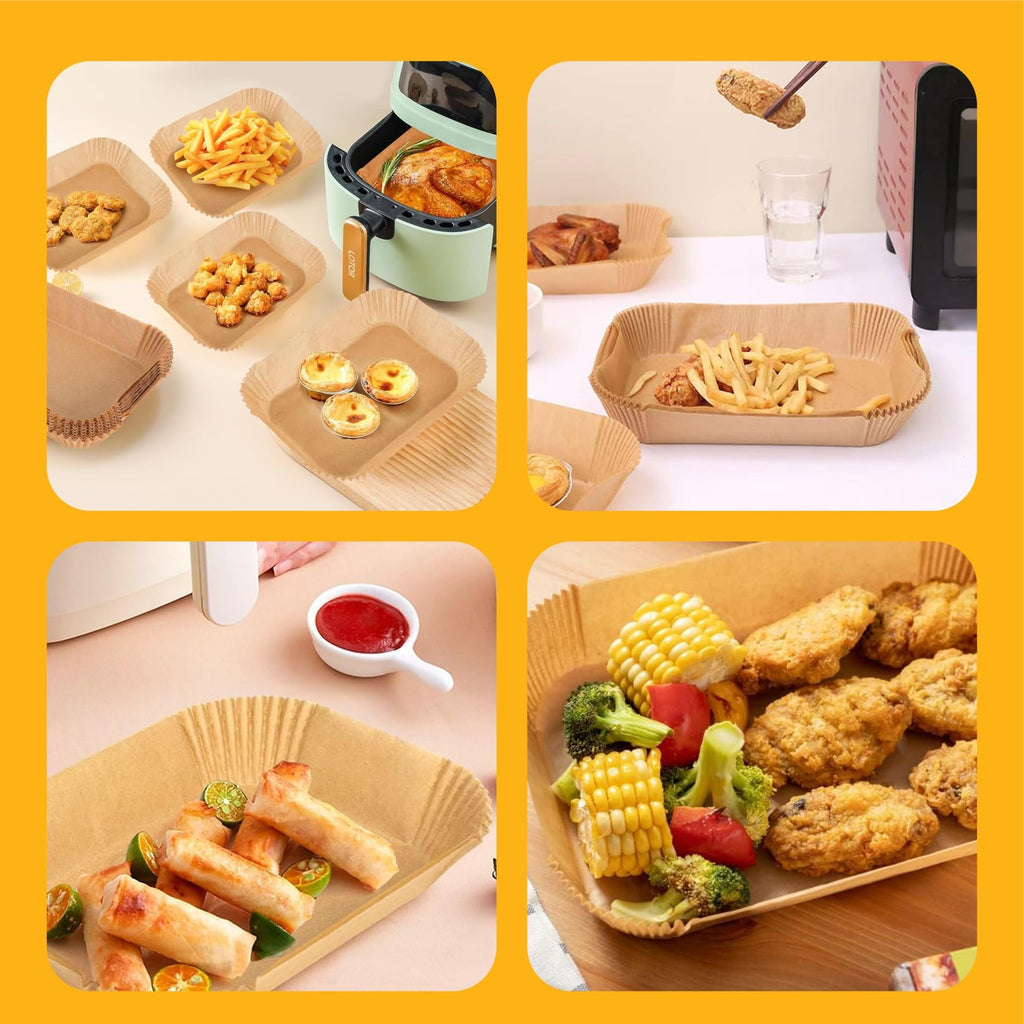 250PCS Air Fryer Liners,Air Fryer Accessories for Ninja Foodi Dual Air Fryer DZ201/DZ401 (250PCS Rectangle 8.1 x 5.3 inch)