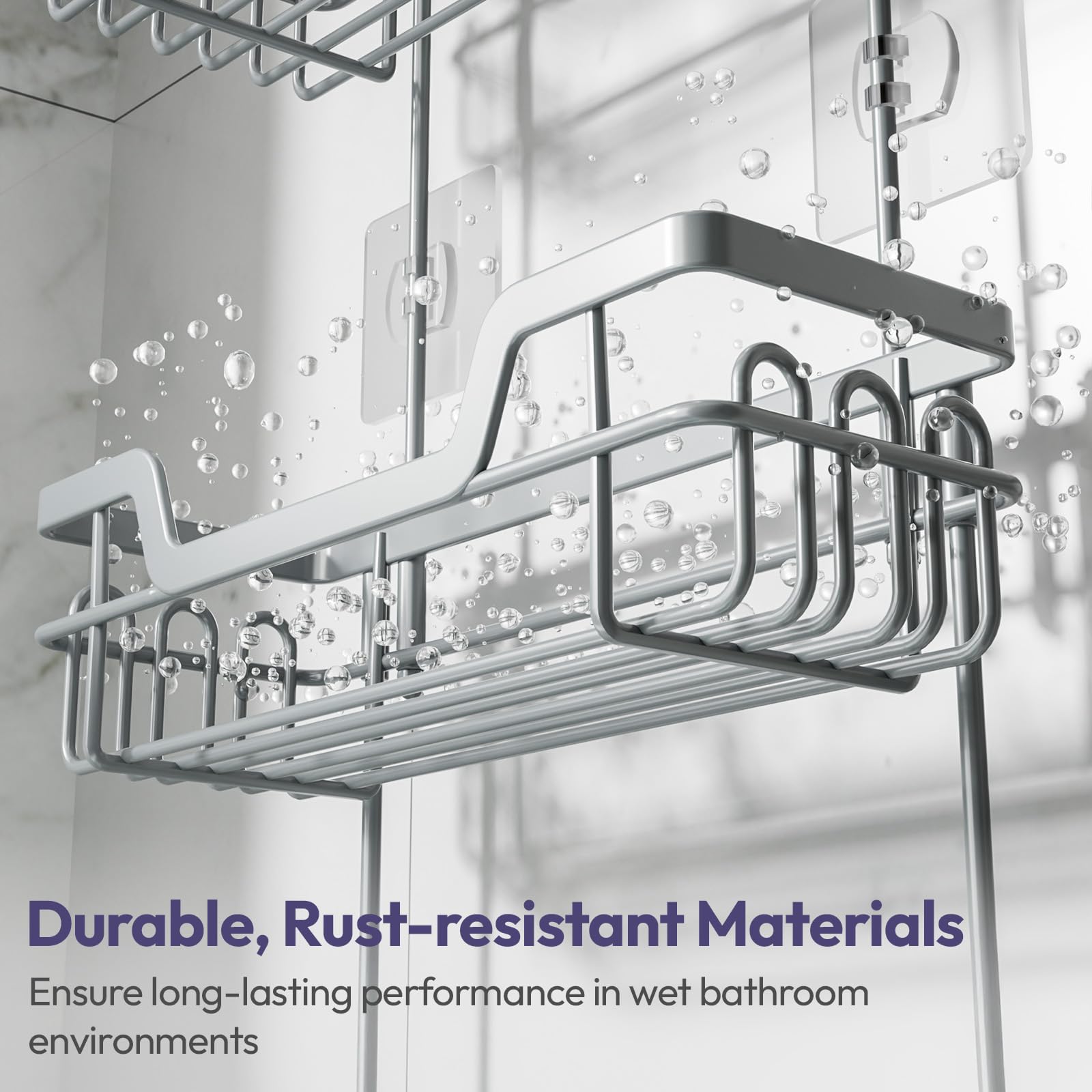 SWTYMIKI Shower Caddy Hanging, Shower Caddy Over Shower Head with 2 Soap Holders & hooks, 3 Tier Antirust & Anti-Swing Bathroom Shelves Organizer No Drilling, Silver