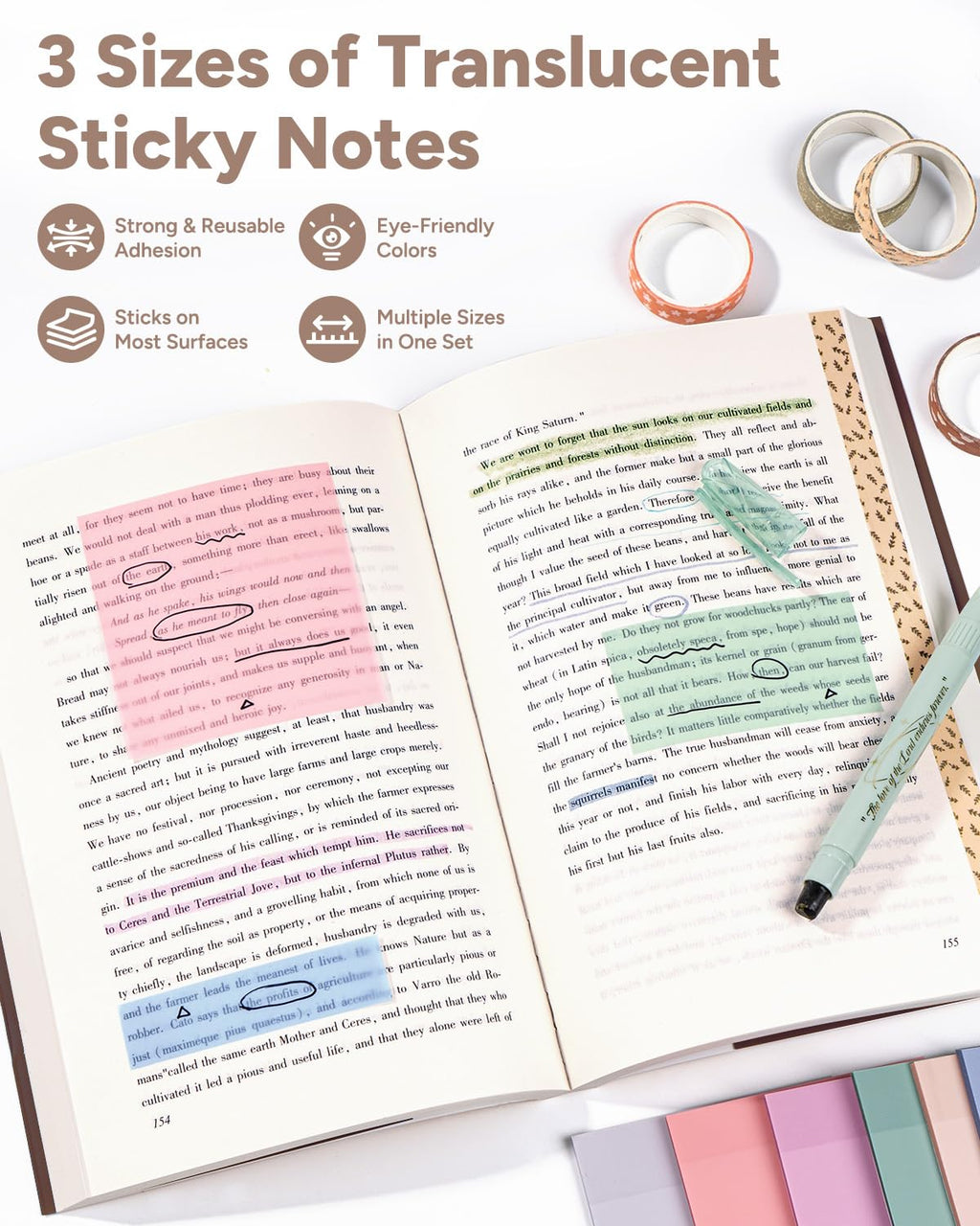 WEMATE 76 PCS Bible Study Supplies with Bible Case, 15 No Bleed Bible Highlighters and Pens, Washi Tape, Transparent Sticky Notes, Prayer Cards, Annotation Journaling Kit Christian Gift for Women
