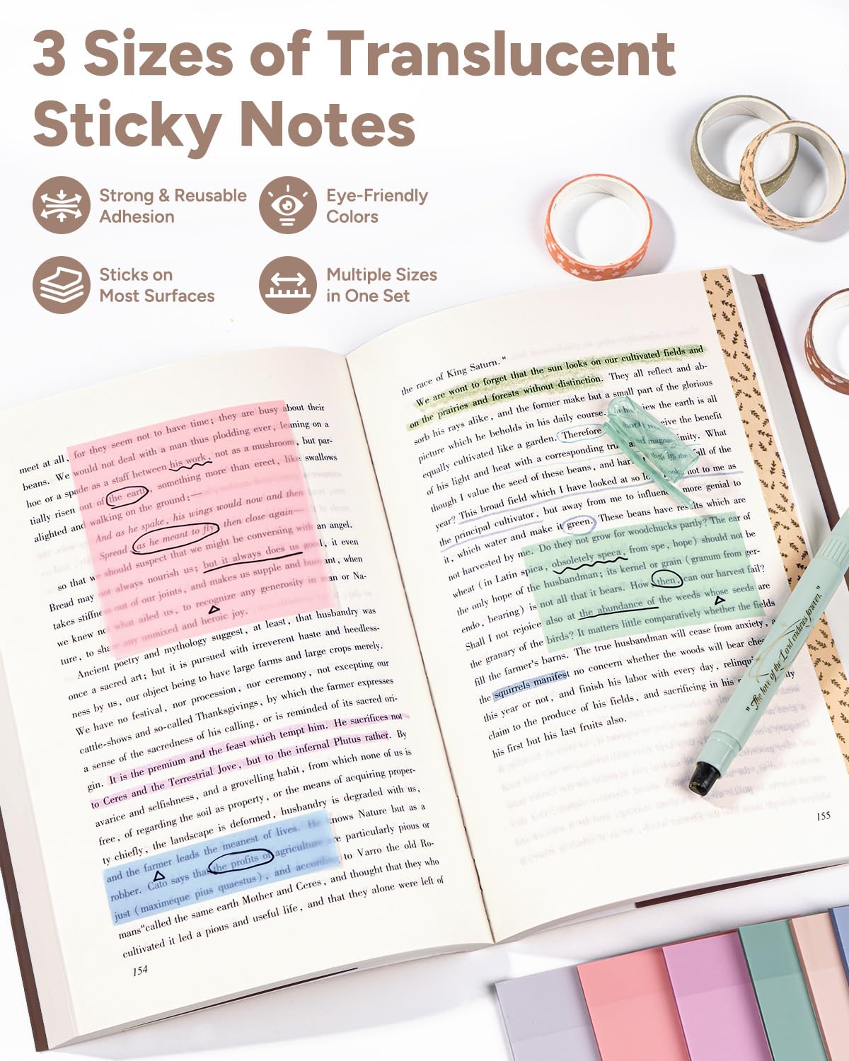 WEMATE 76 PCS Bible Study Supplies with Bible Case, 15 No Bleed Bible Highlighters and Pens, Washi Tape, Transparent Sticky Notes, Prayer Cards, Annotation Journaling Kit Christian Gift for Women