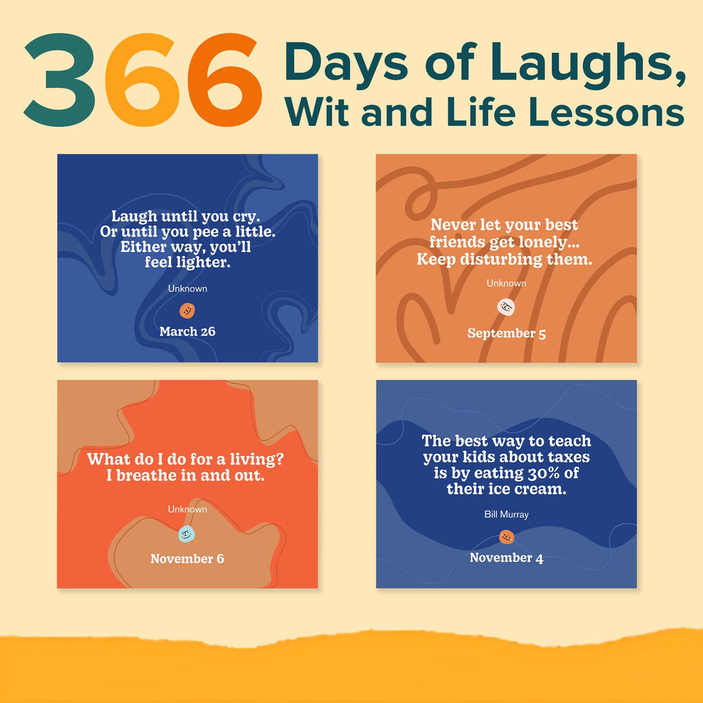 MESMOS Funny Wisdom Perpetual Calendar, Professional Day Gifts, 366 Days of Laughs & Life Lessons, Office Desk Accessories for Women-Men, White Elephant Motivational-Inspirational Gifts