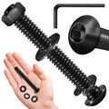 (20Sets) 1/4-20 Bolt x 2" Button Head Socket Cap Bolts Screws, Black Oxide 304 Stainless Steel Nuts and Bolts, 18-8 Allen Screws, Nuts and Bolts Assortment Kit, Fully Threaded Hex Spanner by Mywish