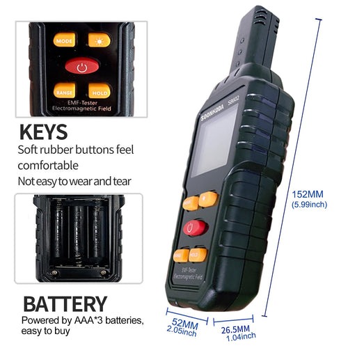 3 in 1 EMF Meter,EMF Reader,Electromagnetic Field Radiation Detector,EMF Tester for Home,EMF Detector with Sound Light Alarm,Ghost Hunting Equipmetent