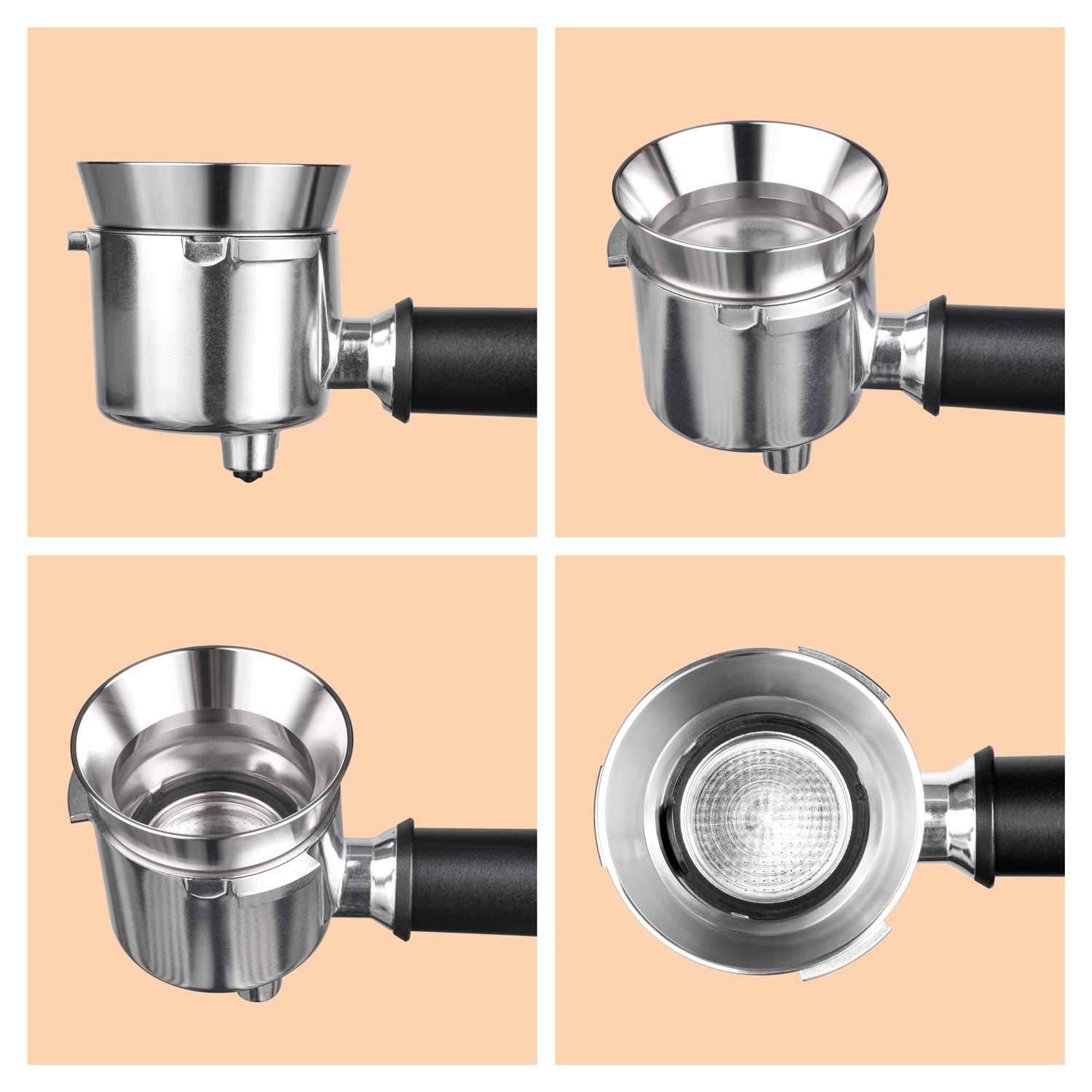51mm Espresso Dosing Funnel, MATOW Stainless Steel Coffee Dosing Ring Compatible with 51mm Portafilter