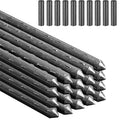 CUNQN Garden Stakes 42cm Plant Stake Metal Pack of 20 Garden Plants Sticks Tomato Stakes Plants Growing Stick with 10 Pcs Connector for Orchid Pea Vegetables Support, black, CQBLACKPPG20US