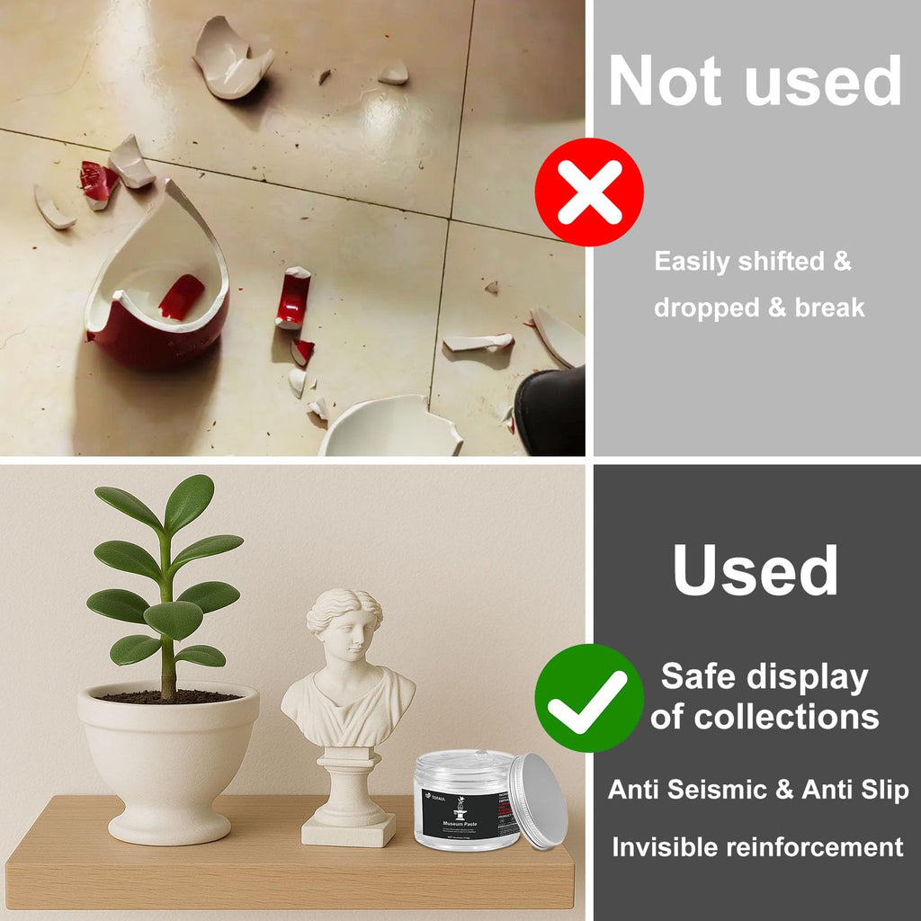 1DFAUL 110g Exhibits Gel for Museum, Removable Clear Museum Paste Putty Wax, Reusable & No Residue, Fixed Collection Artifacts and Decorations to Prevent Vibration, Falling