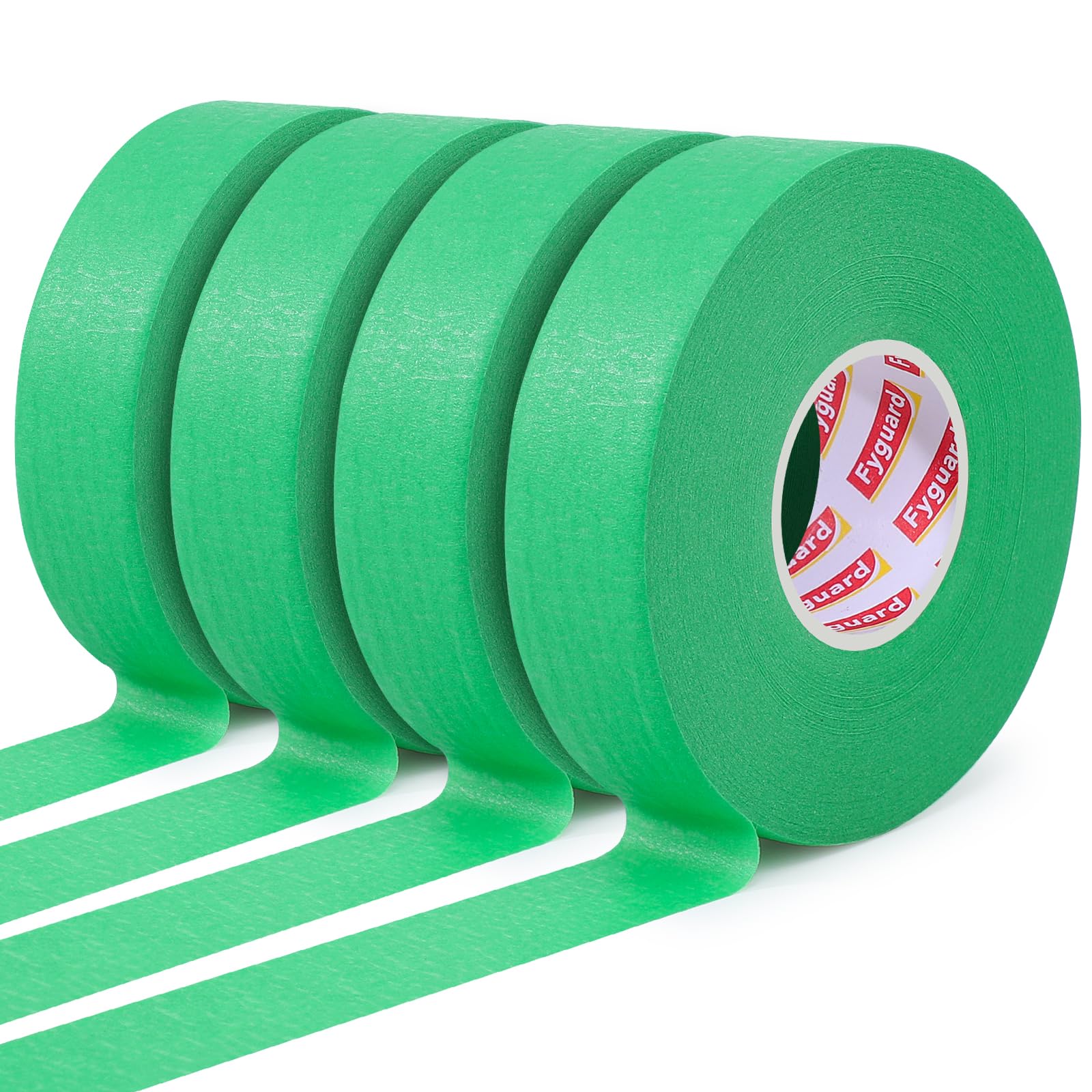 4 Rolls Green Painters Tape 24mm x 55 Yards Green Masking Tape Painters Tape for DIY, Labeling, Car, Art Supplies, General Painting