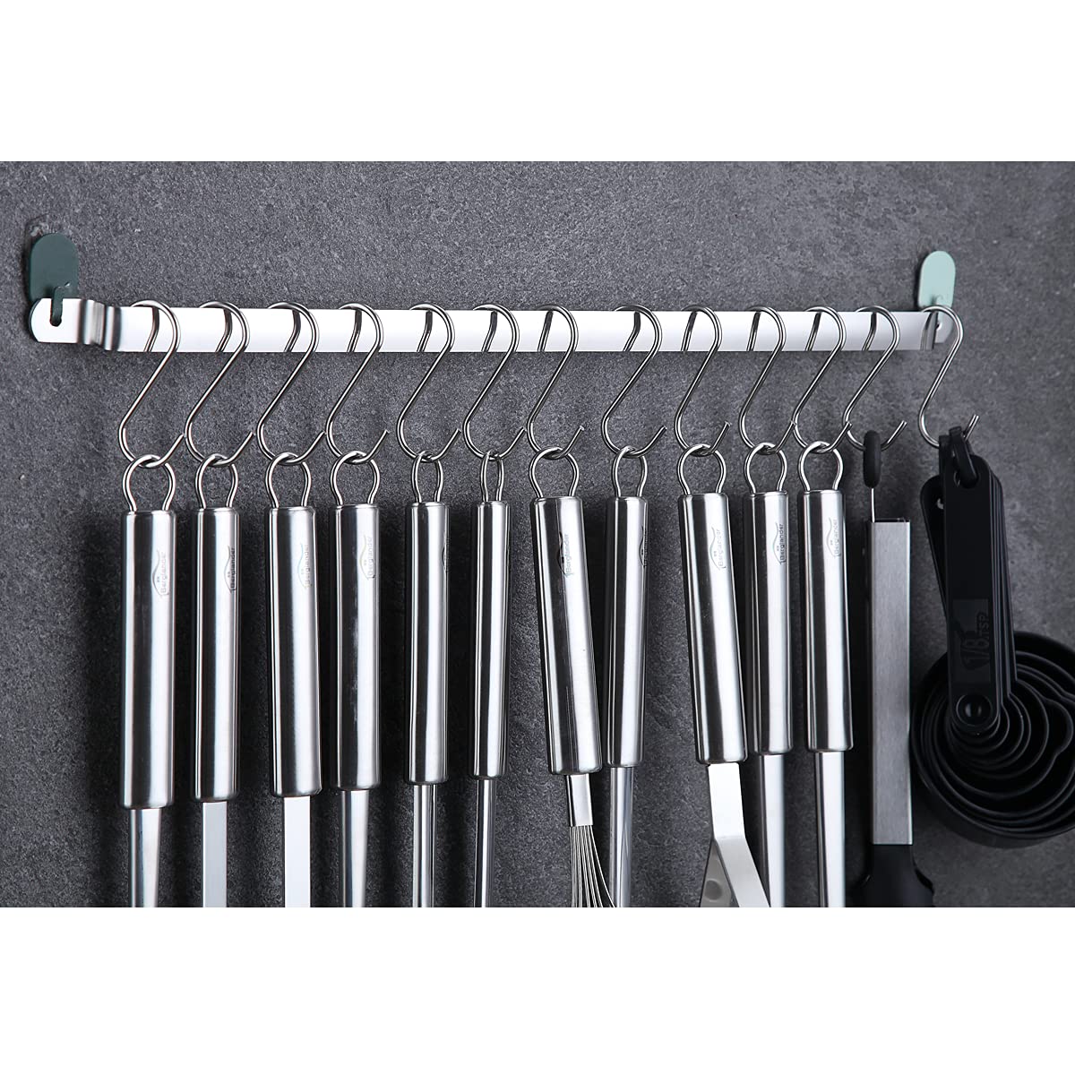 Berglander Kitchen Utensils Set 38 Pieces, Stainless Steel Cooking Utensils Set, Kitchen Gadgets Cookware, Kitchen Tool Set with Utensil Holder Rack and Hooks for Hanging Dishwasher Safe