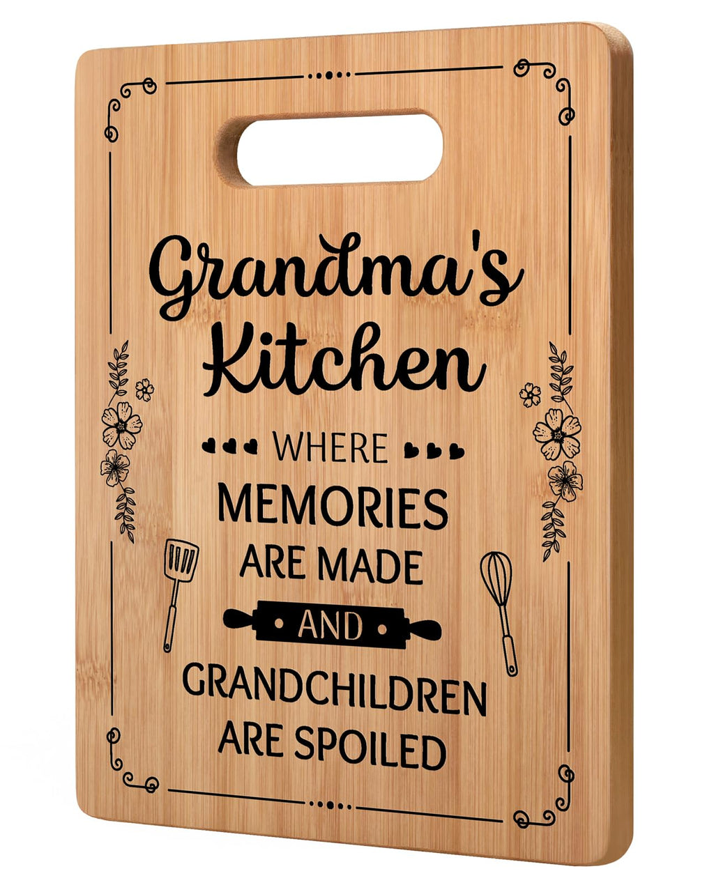Milcier Gifts for Grandma, Birthday Gifts for Grandma, Unique Cutting Board for Grandmother from Grandchildren, Best Birthday Christmas for Nana Grandmother
