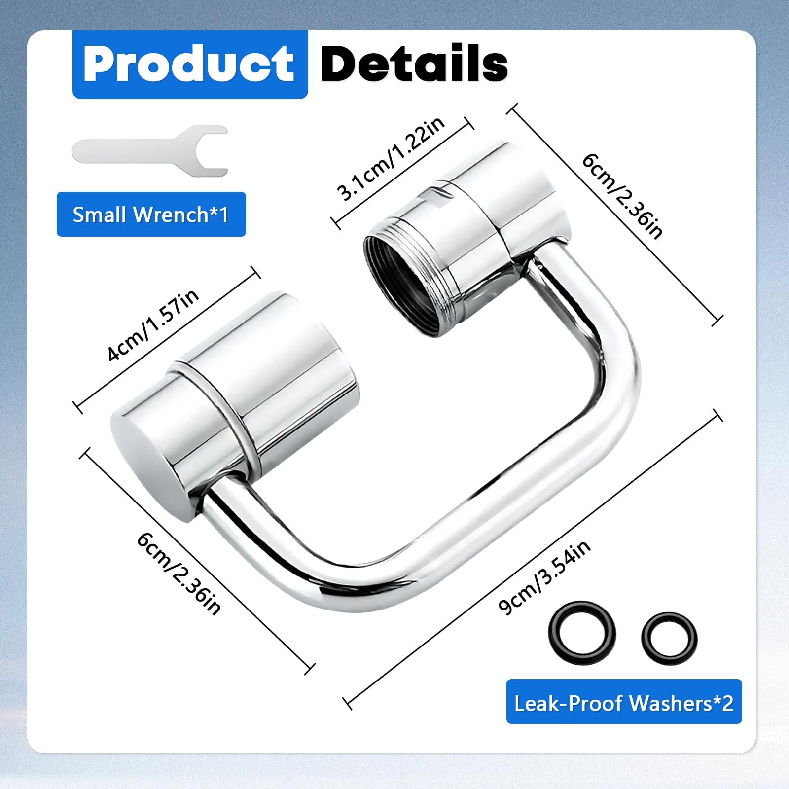 1080 Rotating Faucet Extender, New U Shaped Rotatable Tap Aerator Adapter for Kitchen & Bathroom Sink - Multifunctional Faucets Extenders Extension, Sink Sprayer Attachment with 2 Model