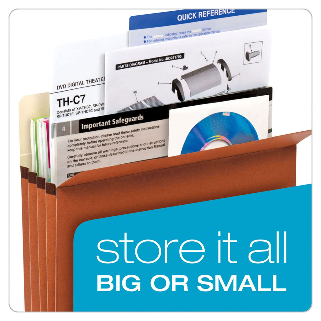 Pendaflex Vertical File Pockets, 5.25-Inch Expansion, Straight Cut, Letter 10/Box