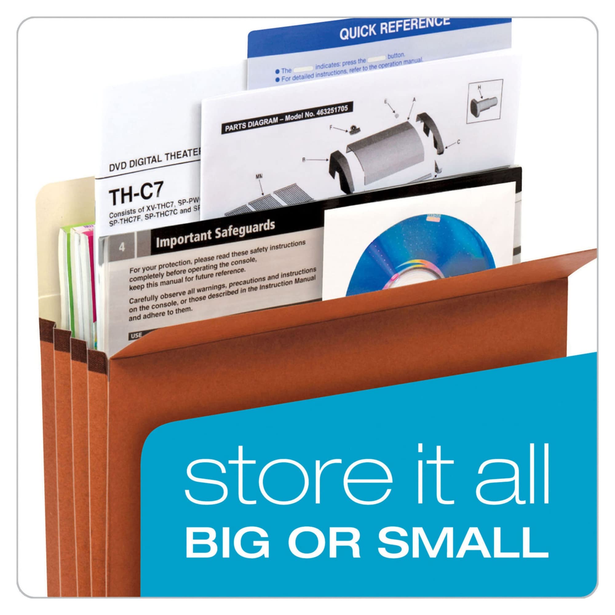 Pendaflex Vertical File Pockets, 5.25-Inch Expansion, Straight Cut, Letter 10/Box