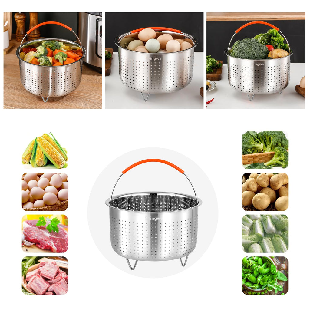 Steamer Basket for Instant Pot, Vegetable Strainer Colander Basket Stainless Steel Steamer Insert for Pots