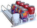 OBA-HORSE Drink Organizer for Fridge, Self-Pushing Drink Dispenser Fridge, Adjustable Width Fridge Can Organizer (White, 3 Row 12.2" D × 9.8" W)