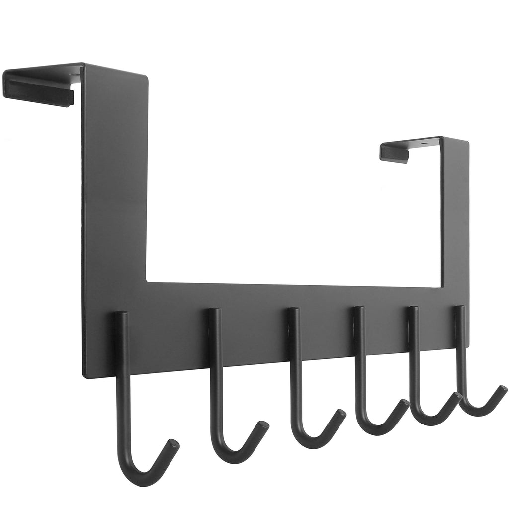 WEBI Over The Door Hook for Hanging Door Hanger Over Door Towel Rack Over The Door Coat Rack Hanger for Towels,Clothes,Back of Bathroom,Black