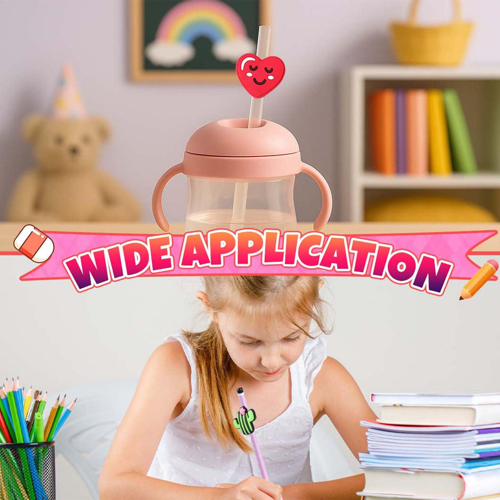 100Pcs Pencil Charms, Pencil Topper Decoration, Cute PVC Different Charms Clips Designs, Cute School Supplies Classroom Rewards and Prizes