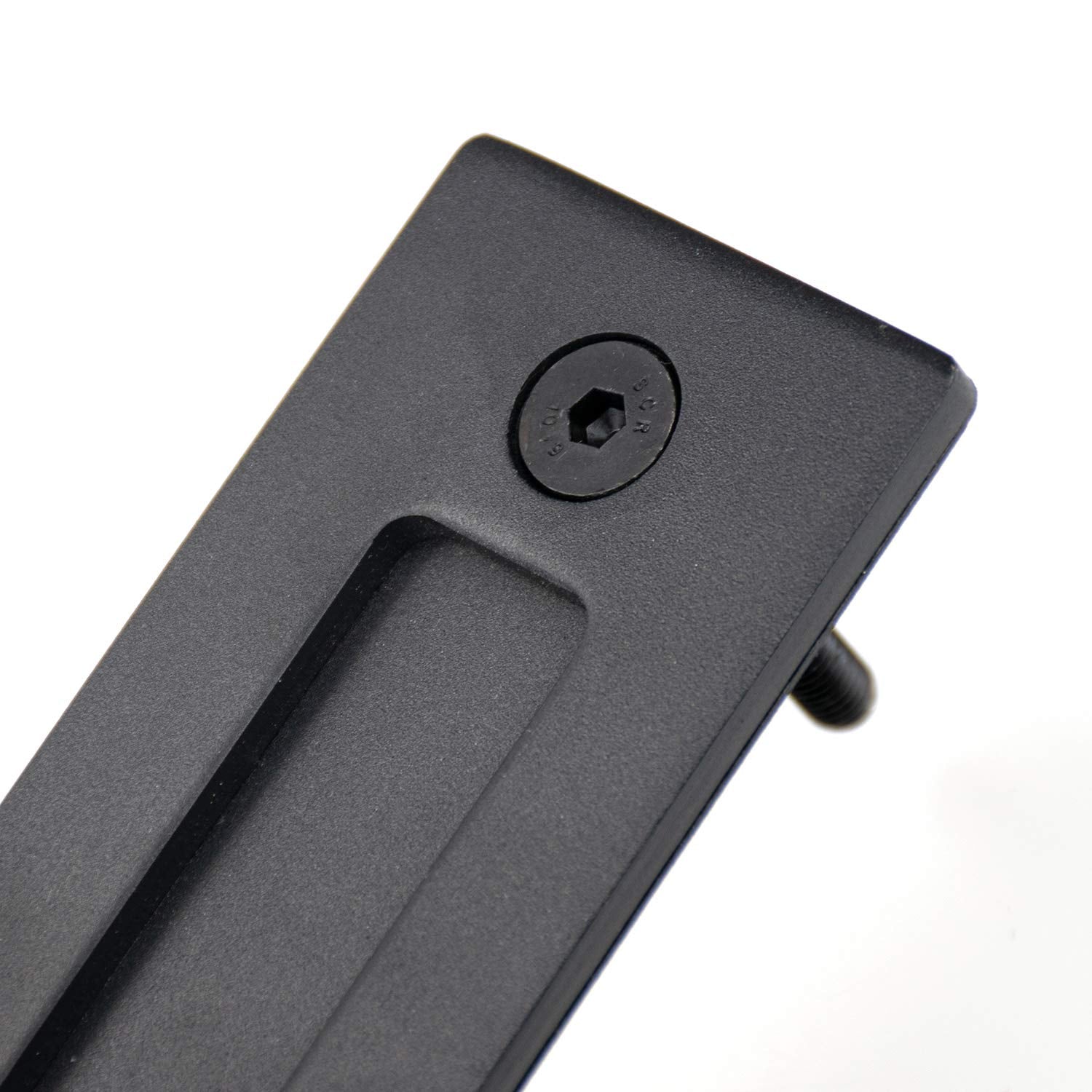 Hedume 12" Sliding Barn Door Handle Pull and Flush Hardware Set, Heavy Duty Solid Carbon Steel Rustic Style, Fit Doors Up to 1 3/4"