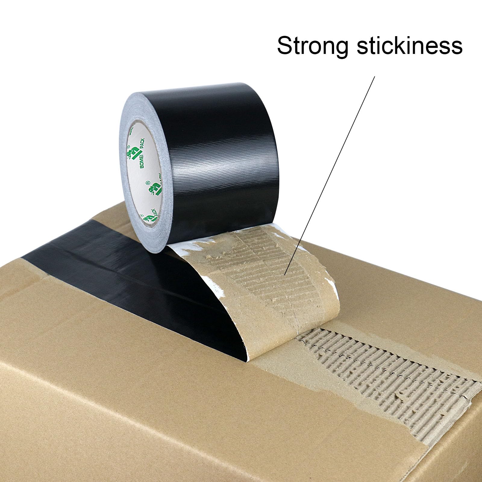 BOMEI PACK Black Wide Duct Tape 4Inch, Strong Tape Gris Residue Free for Crafts and Repair, 1Roll 8.3Mil x 30yds