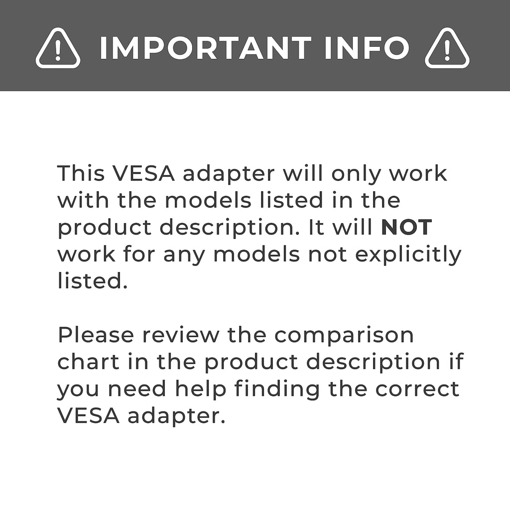 HumanCentric VESA Mount Adapter Compatible with MSI Optix MAG341CQ, AG32C, AG32CQ, G24C, G27C, G27C2 Monitors, Does Not Fit MAG24C, for 75x755 and 100x100mm Patterns