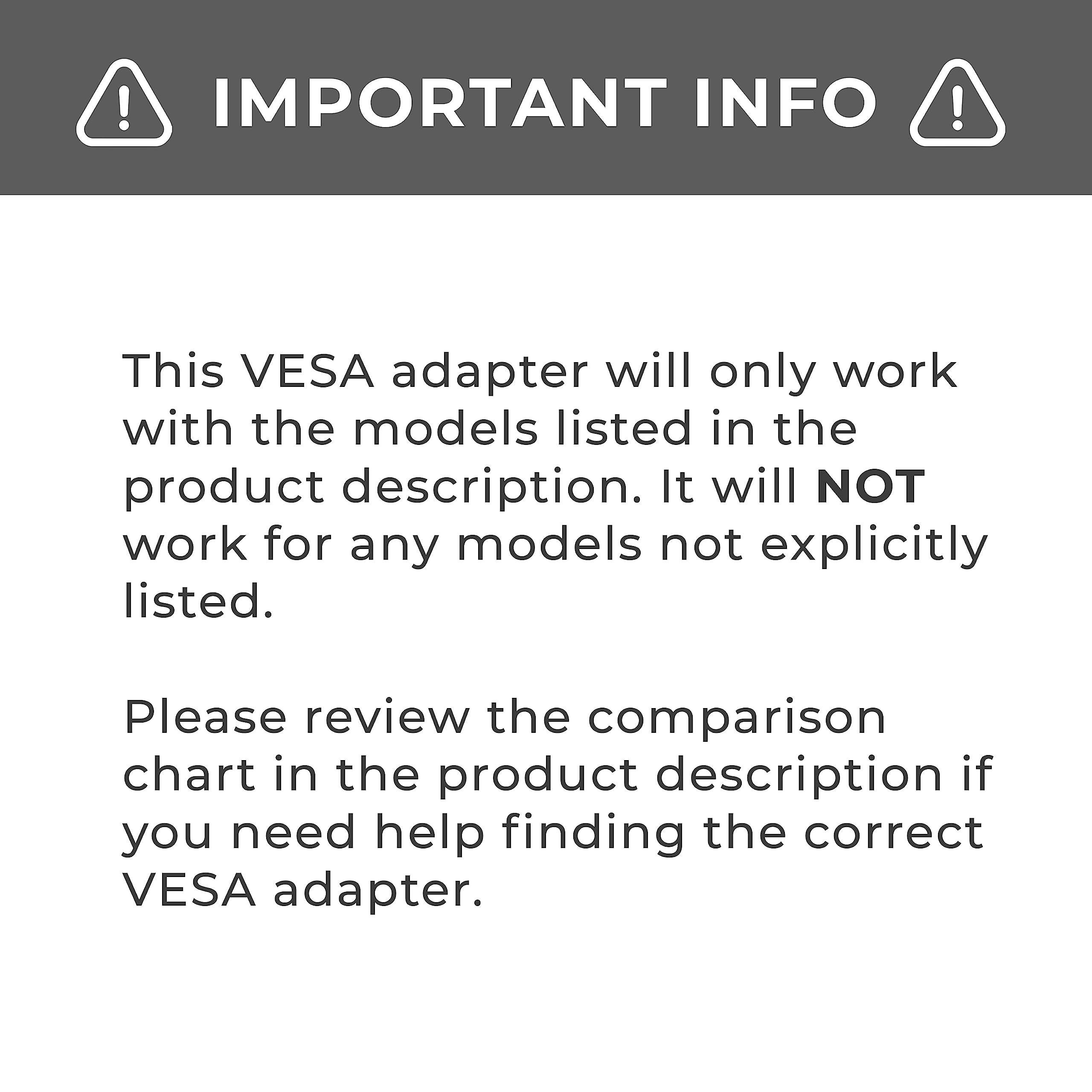 HumanCentric VESA Mount Adapter Compatible with MSI Optix MAG341CQ, AG32C, AG32CQ, G24C, G27C, G27C2 Monitors, Does Not Fit MAG24C, for 75x755 and 100x100mm Patterns