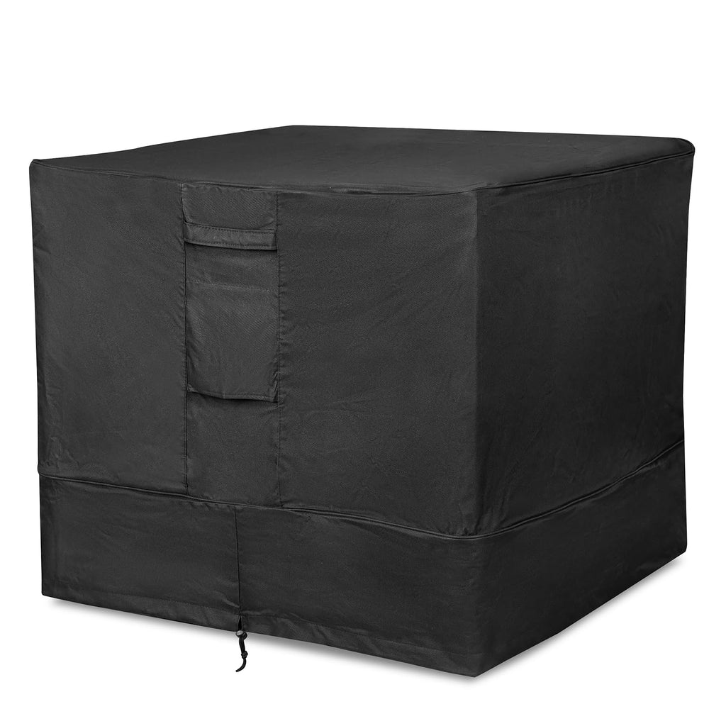 Stanbroil 34" Air Conditioner Cover, Square Fire Pit Furniture Cover for Outside Units, Heavy Duty Weather Resistant 600D Patio Fireplace Cover