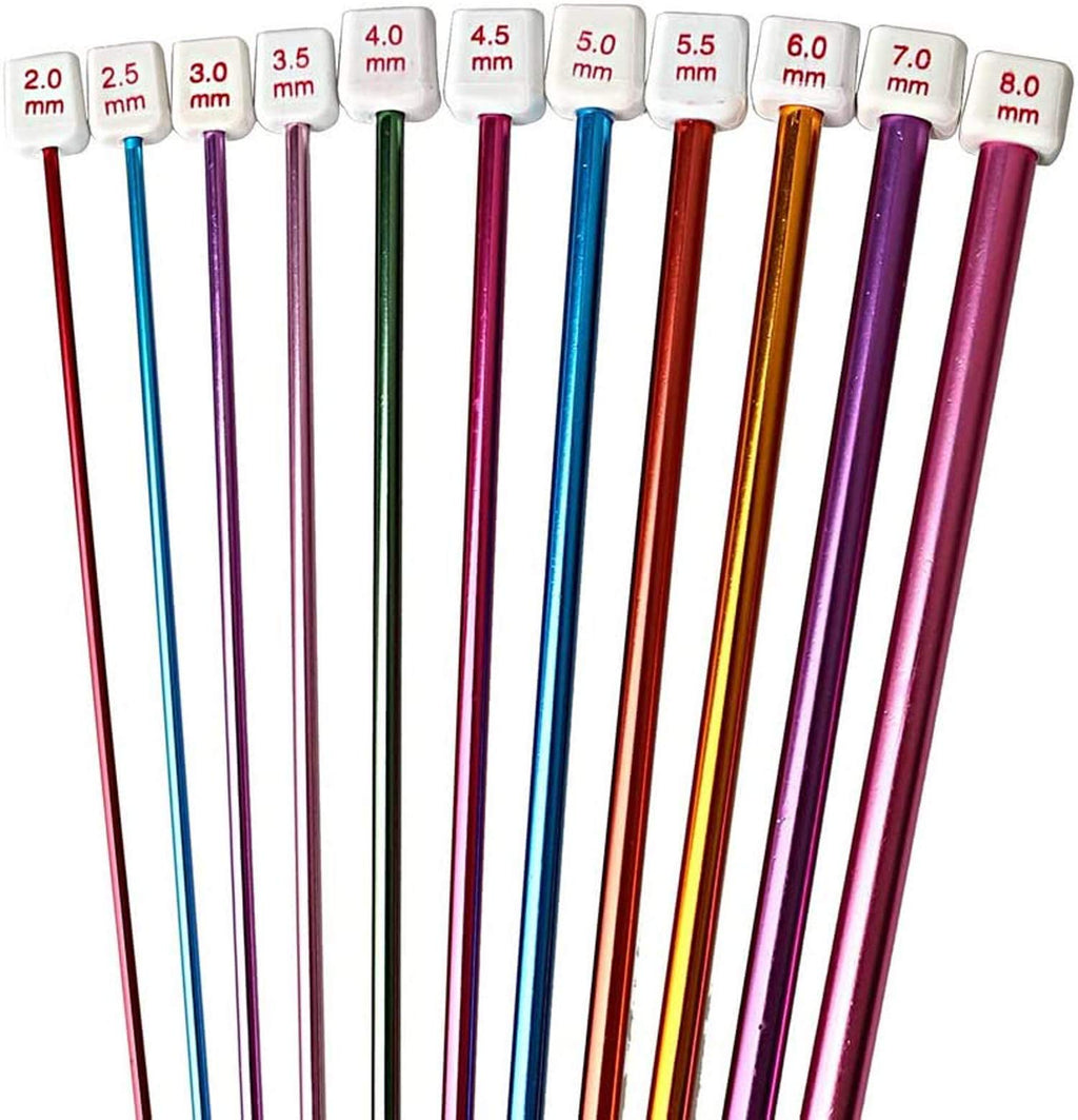23 Pcs Tunisian Crochet Hooks Set, 11 Aluminum Tunisian Crochet Hook and 12 Tunisian Bamboo Crochet Hook with Cable & Beads Stocking Stuffers for Beginners, Size 2-10mm
