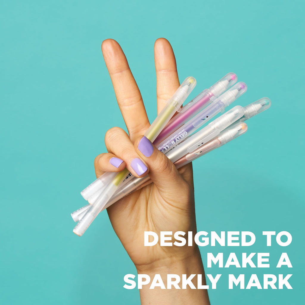 Sakura Gelly Roll Stardust Clear Glitter Gel Pens - Bold Point Ink Pen for Lettering, Drawing, Invitations, & Stationery - Clear Ink - Bold Line - 6 Pack