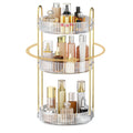 Mokani 360 Rotating Makeup Organizer, 3 Tiers Perfume Organizer, Large Capacity Cosmetic Skincare Storage, Multi-Function Perfume Stand for Vanity, Bathroom and Bedroom, Clear