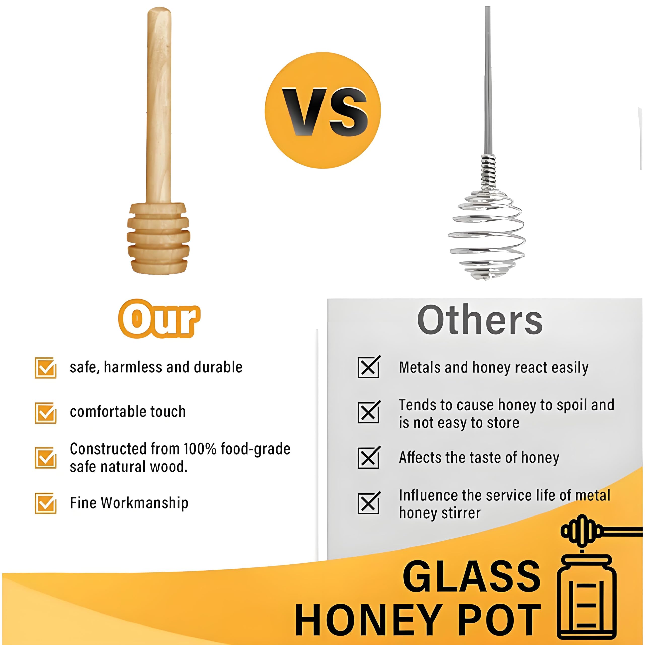 100 Pcs Mini Wooden Honey Dipper Sticks, 3Inch Honey Sticks, Wooden Spoons, Stir Sticks for Honey Dispense Drizzle Honey and Wedding Party Favors