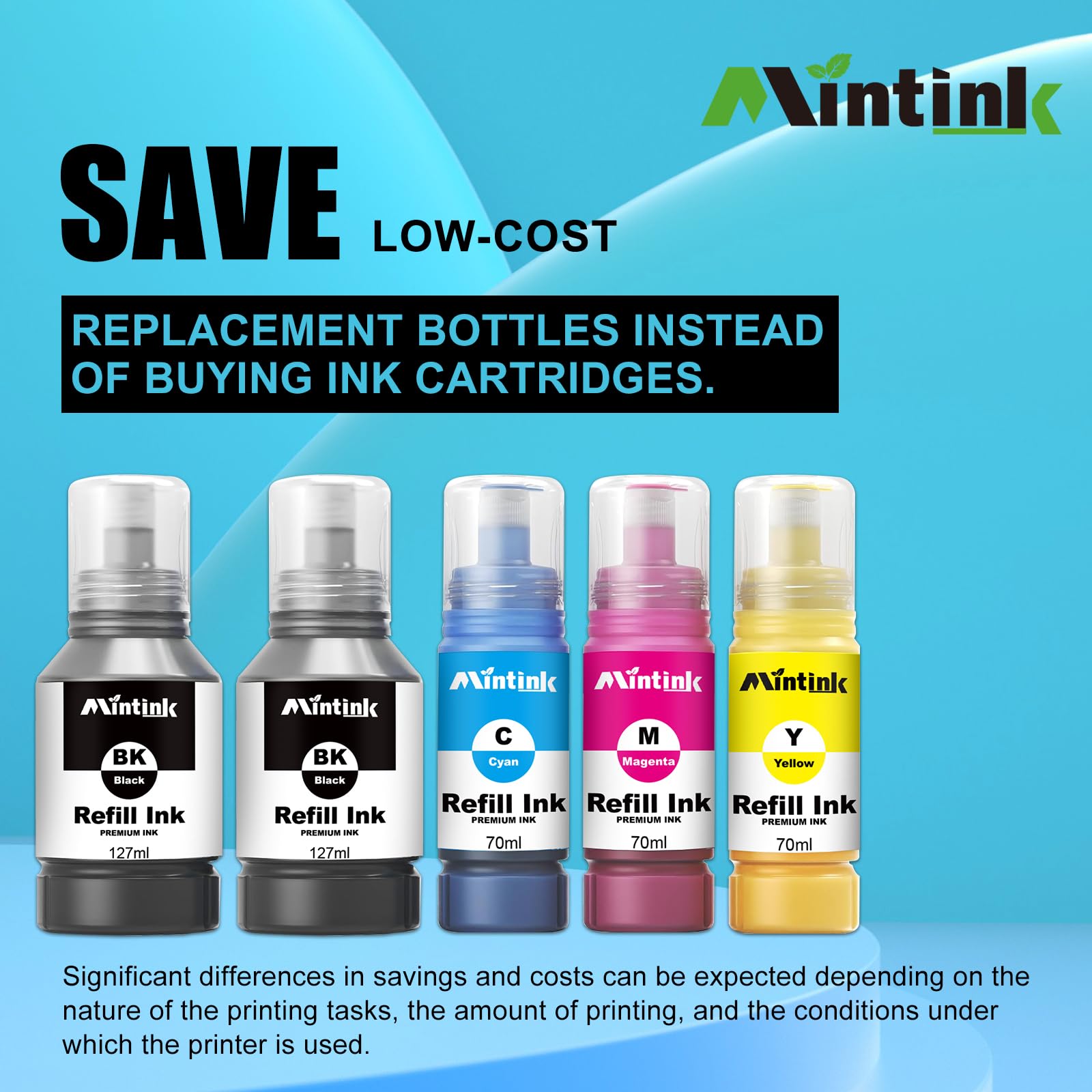 522 Ink Replacement for Epson 522 Ink Refill Bottles Work for Ecotank ET-2800 ET-2720 ET-2803 ET-2400 ET-4800 ET-2720 ET-4700 ET-2840 ET-4810 Printer