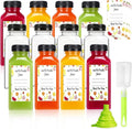 Plastic Juice Bottles with Caps 12 pcs, 12oz Reusable Juice Containers with Tamper Proof Lids Black, Clear Juice Bottles for Juicing, Milk, Smoothie, Drinking, and Other Beverages Christmas Gifts
