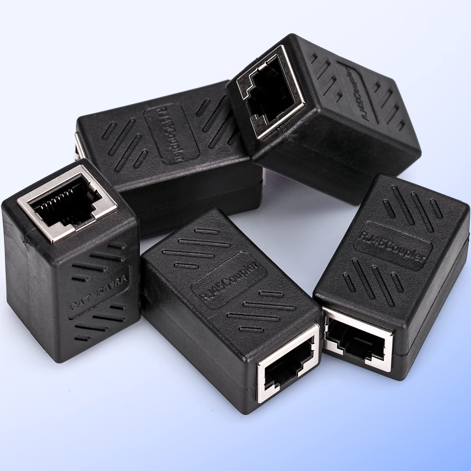 OLCANA 10 Pack RJ45 Ethernet Coupler RJ45 Ethernet Cable Connector in Line Female to Female Extender 10Gbps Coupler for Cat7 Cat6 Cat5e Cat5 Connector