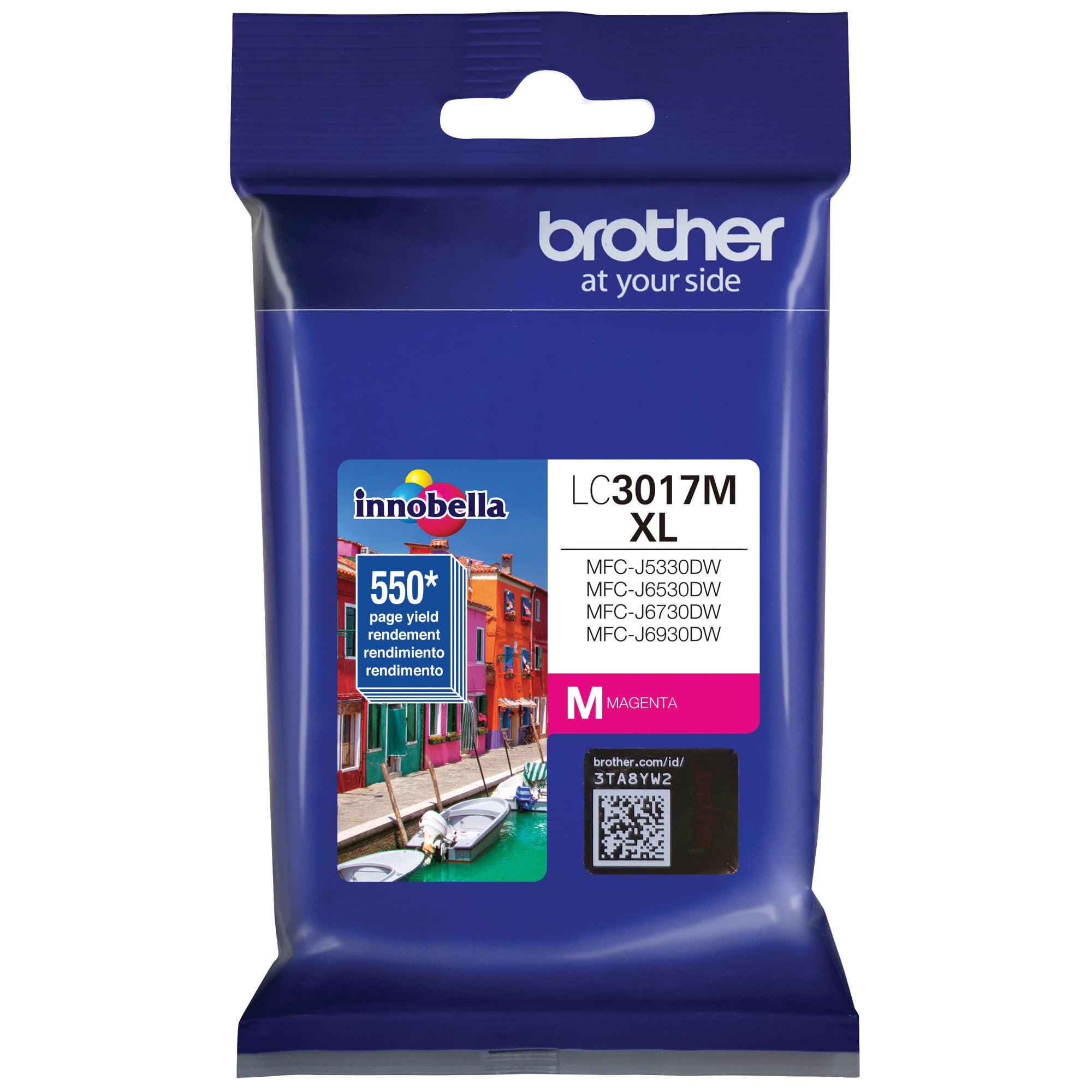 Brother Genuine LC3017MS High-Yield Magenta Ink Cartridge, Higher Yield for Value, Original Ink Replacement Cartridge, Ink for Brother Inkjet Printers MFC-J5330DW, MFC-J6930DW, MFC-J6530DW