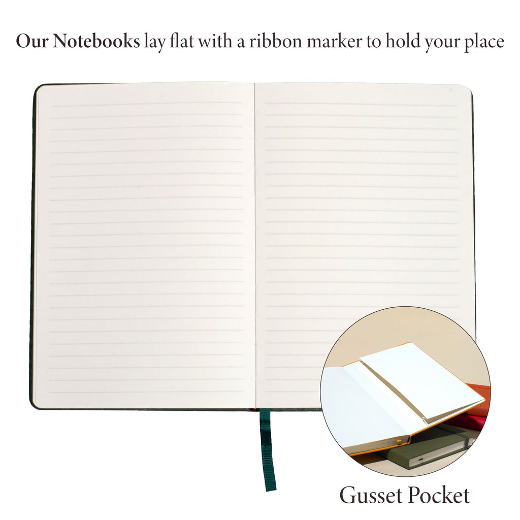 Anecdote Hardcover Ruled Journal Notebook for Men & Women - 192 Pages | Thick 100 GSM Lined Paper (8.3" x 5.4" - A5) | Daily Journaling Writing Diary for Work, Travel, School & Office Use (Olive Green
