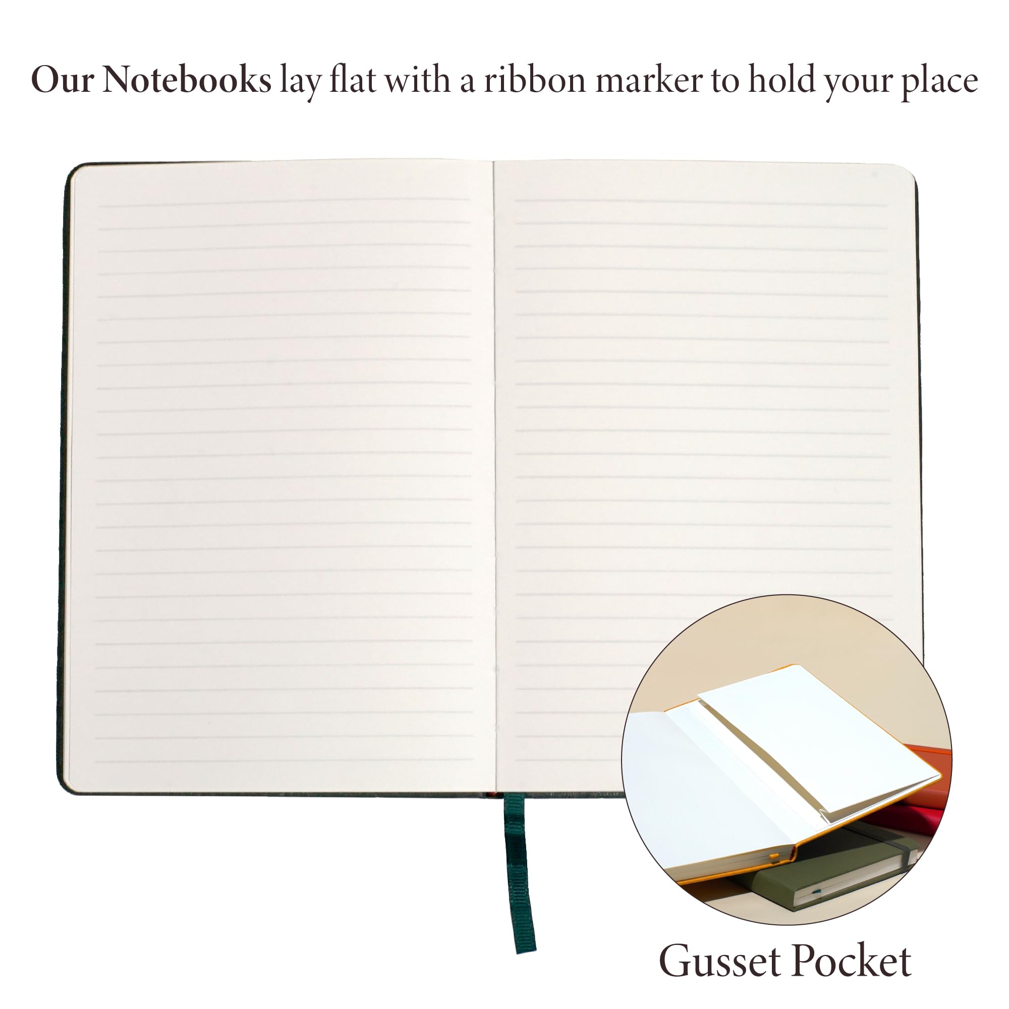 Anecdote Hardcover Ruled Journal Notebook for Men & Women - 192 Pages | Thick 100 GSM Lined Paper (8.3" x 5.4" - A5) | Daily Journaling Writing Diary for Work, Travel, School & Office Use (Olive Green
