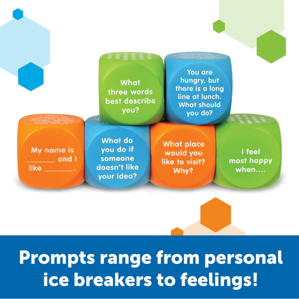 Learning Resources Let's Talk! Cubes, Conversation Cubes, SEL & Autism Therapy