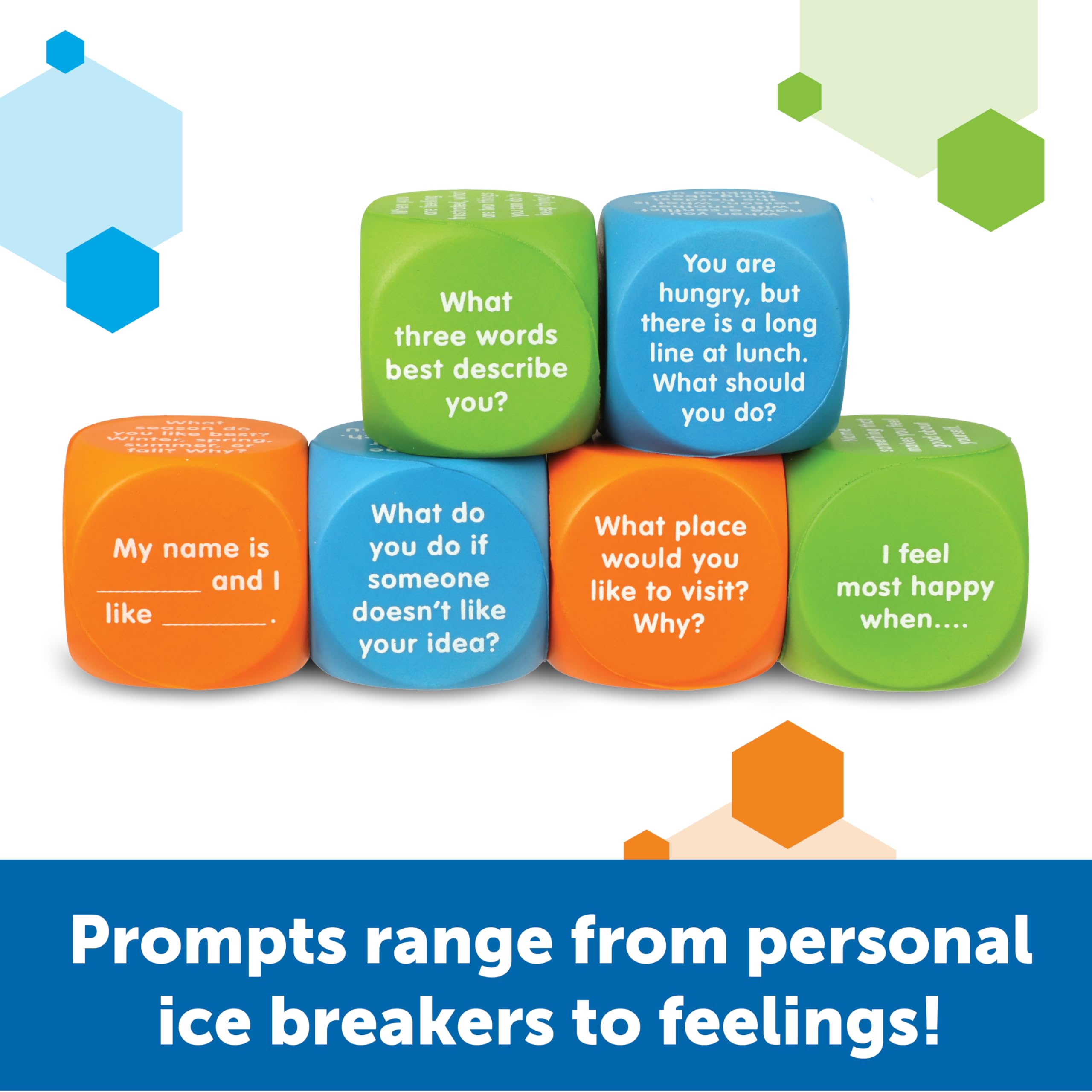 Learning Resources Let's Talk! Cubes, Conversation Cubes, SEL & Autism Therapy