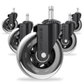 COSYLAND Office Chair Wheels Replacement - Rubber Chair casters for Hardwood Floors and Carpet, Set of 5, Heavy Duty Office Chair casters for Chairs to Replace 11mm
