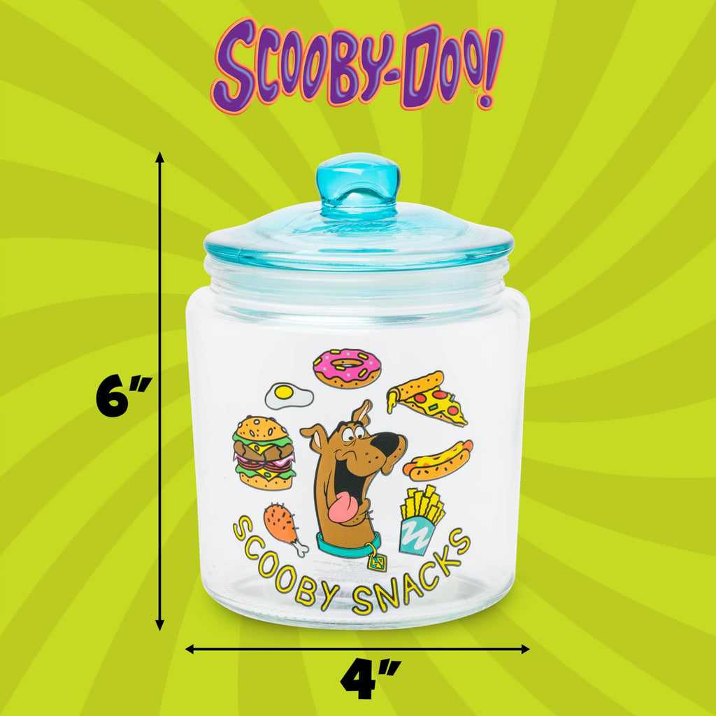 Silver Buffalo Scooby Doo Scooby Snacks Glass Cookie Snack Candy Jar with Lid (Small)