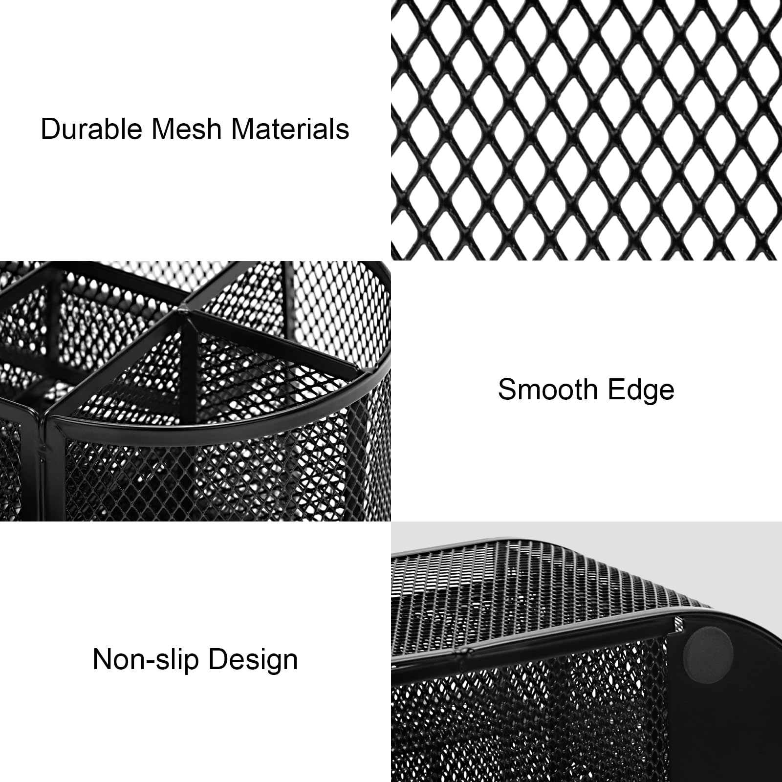 Comix Pen Holder, Mesh Desk Organizers with 8 Compartments and 1 Drawer, Oval Shaped Pencil Holder for Home School Office Supplies