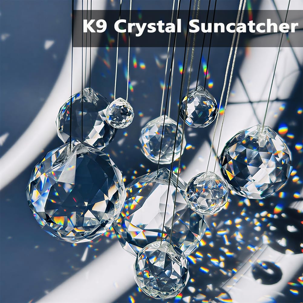 Crystal Prism Ball Sun Catcher - 24 Pack 20mm Hanging Decor for Windows, Wedding, Home, Feng Shui, Chandelier Pendant - Rainbow Maker, DIY Crafts, Gift Idea