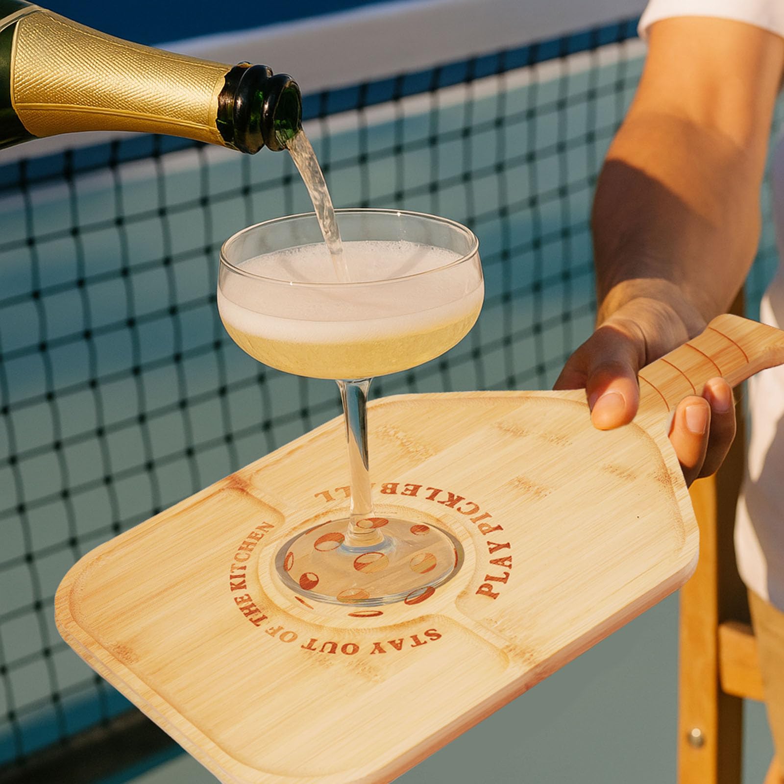 Pickleball Charcuterie Board, Funny Valentine's Day Pickleball Gifts for Men and Women, Pickleball Platter, Handcrafted Wood Tray with Paddle Shape and Built-in Handle