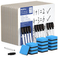 Nicpro 12 Pack Dry Erase Mini Whiteboard A4, 9 x 12 Double Sided Lapboard Bulk with 12 Pens,12 Erasers Learning Small White Board Portable Drawing Writing for Student and Classroom Use