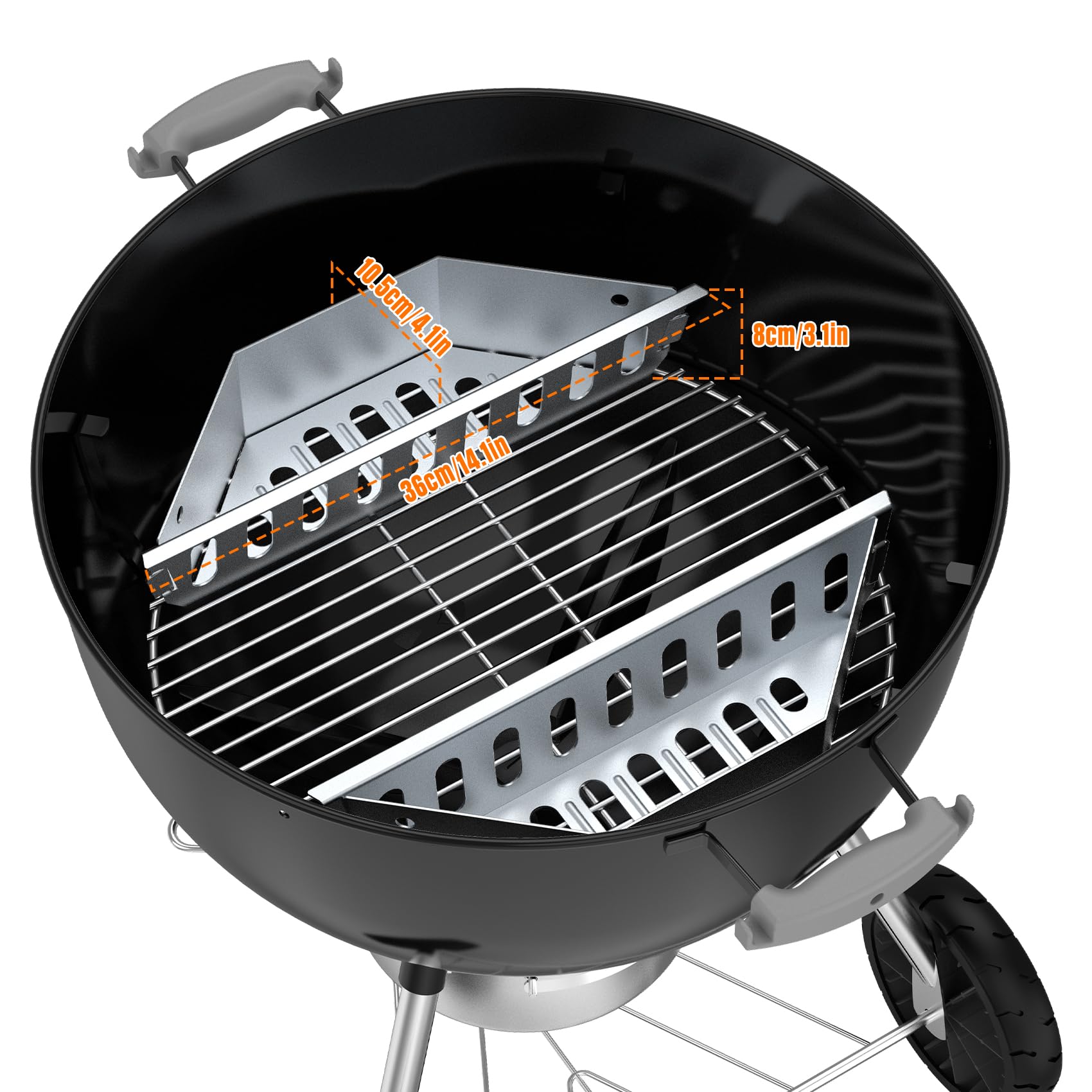 only fire Charcoal Basket Charcoal Briquet Holder Replacement for Weber 22 1/2 inch Kettle Grills - 2 pcs