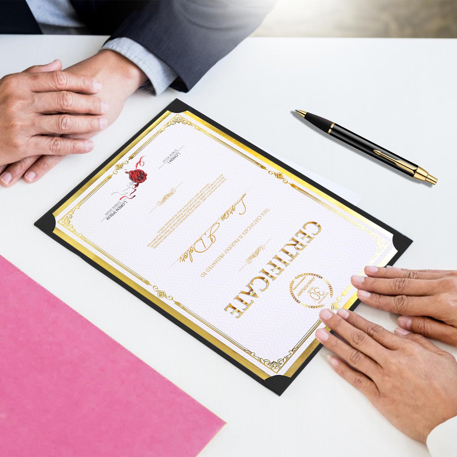 Award Single Sided Certificate Holders, 48Pack Certificate Holders Diploma Covers for Graduation, Employee Appreciation, Certifications, Fits 8.5x11 Inches Award Certificate Papers(Black)