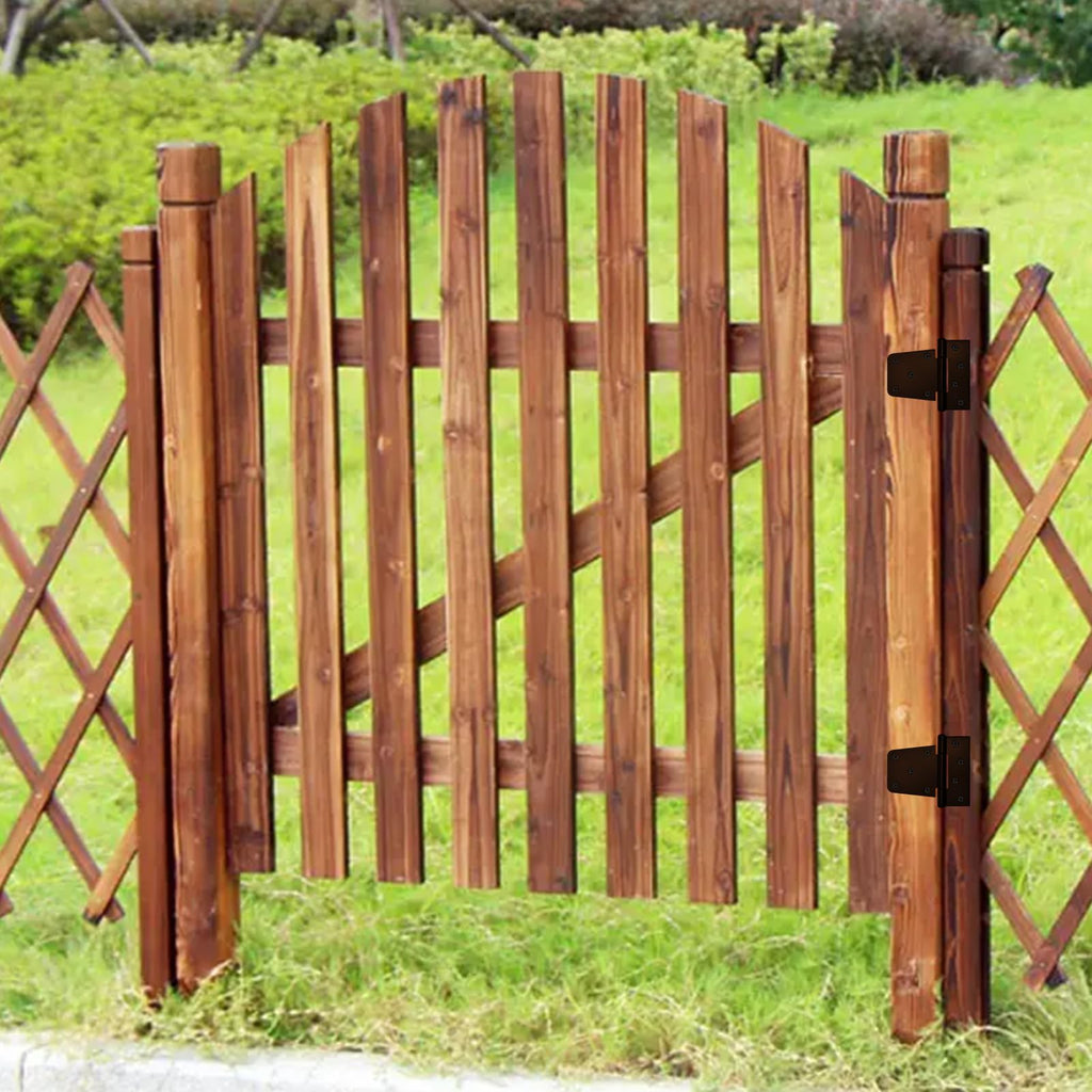 Sange Sopffy Heavy Duty Gate Hinges Black Iron hinge3.5 Inch for Outdoor Barn, Shed, Deck, Wood Door, and Fences (4)