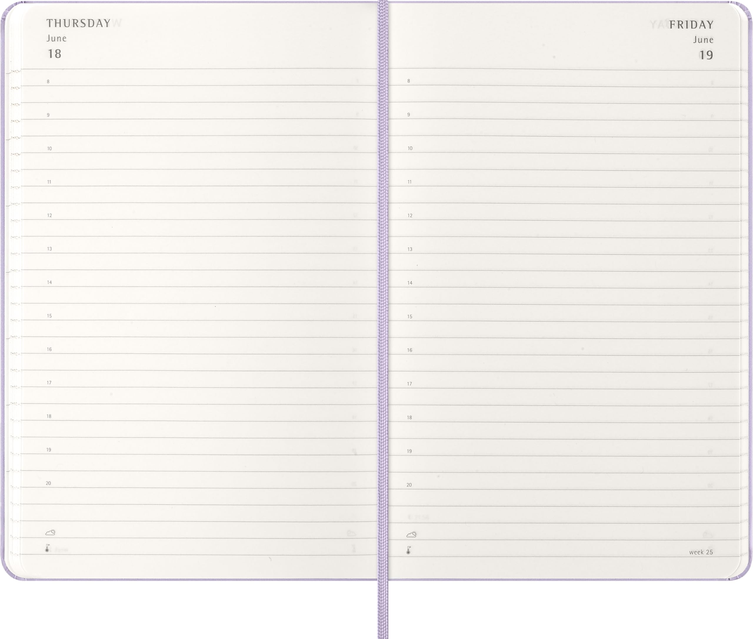 Moleskine Classic 12 Month 2026 Daily Planner, Hard Cover, Large (5" x 8.25"), Pastel Lilac, 400 pages